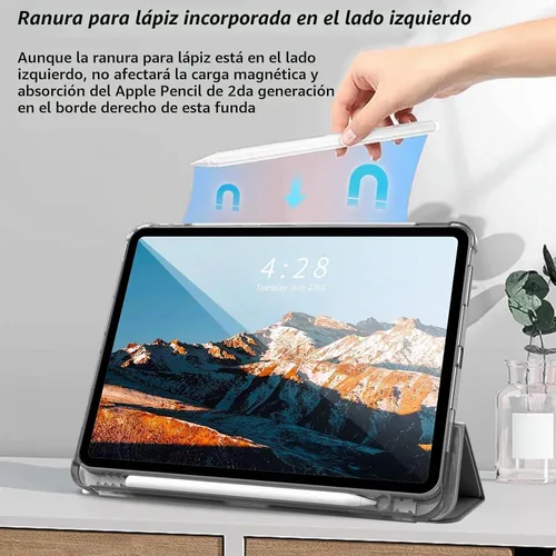 Vista 5 de Kenke - Funda para iPad Pro de 11 pulgadas 4ª/3ª/2ª/1ª generación 2022/2021/2020/2018 con soporte para carga de segundo lápiz con soporte