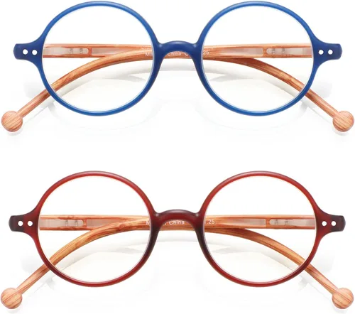 Vista 21 de Gafas de Lectura Redondas para Mujeres y Hombres con Bloqueo de Luz Azul, Lectores Circulares Unisex Ultraligeros, Gafas de Lectura sin Prescripción