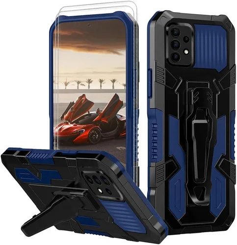 Vista 9 de Funda compatible con Samsung A52, protección resistente de grado militar, para Samsung A52, anticaídas de 15 pies, con función atril y 2 protectores