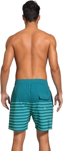 Vista 7 de SILKWORLD Quick Dry Mens Swimming Trunks with Compression Liner Bathing Suit Swim Shorts with Zip Pockets