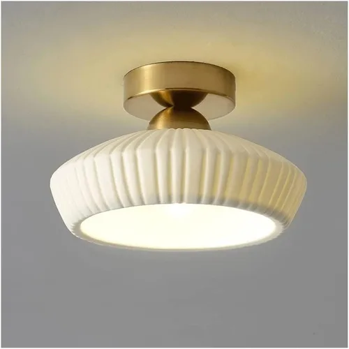 Vista 8 de Lámpara de techo retro de estilo rústico con pantalla de cerámica, iluminación moderna cerca del techo para dormitorio, cocina, porche, pasillo