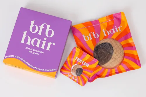 Vista 5 de BFB Hair Extensiones de cabello con pinzas para mujer, extensiones de cabello humano real, color rubio beige con reflejos rubios, 21 pulgadas, 10