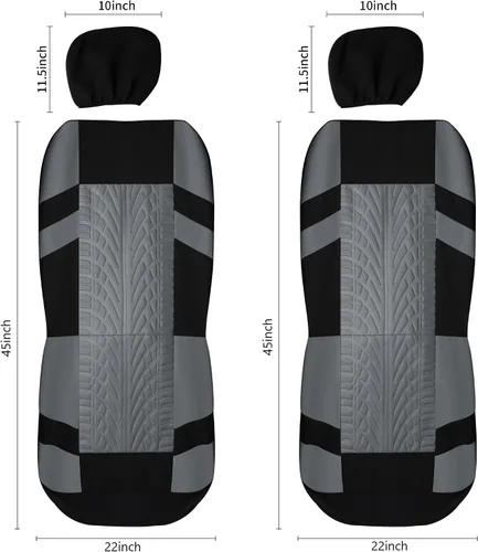 Vista 5 de Pariitadin - Juego de fundas de asiento de coche delanteras, fundas de asiento lavables y transpirables para coches, fundas de interior de coche