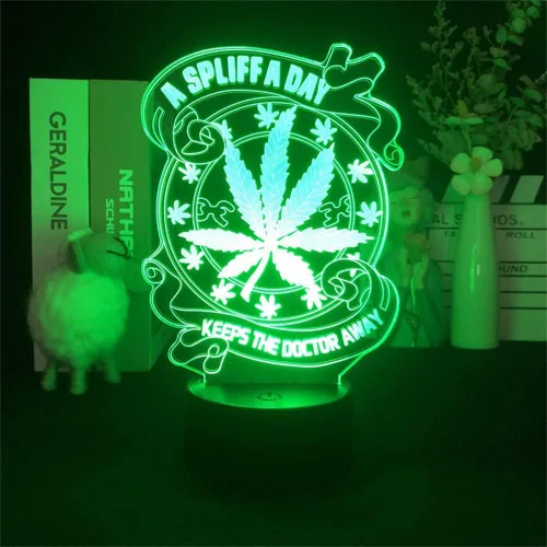 Vista 12 de 420 hojas 3D LED lámpara de mesa luz nocturna ilusión visual óptica decoración del hogar iluminación