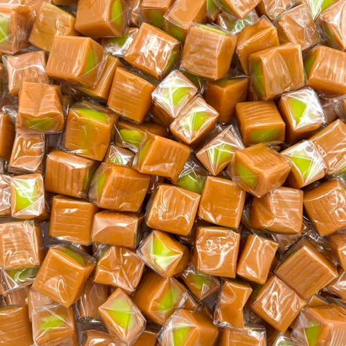 Vista 9 de Caramel Cubes Candy Bolsa de 1 libra - Aprox. 65 unidades Delicioso caramelo masticable clásico, envuelto individualmente Sabor a vainilla