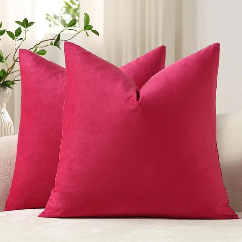 Vista 19 de Fundas de almohada de 16 x 16 pulgadas, color beige: paquete de 2 fundas de almohada decorativas de terciopelo suave y acogedoras para sofá, sala