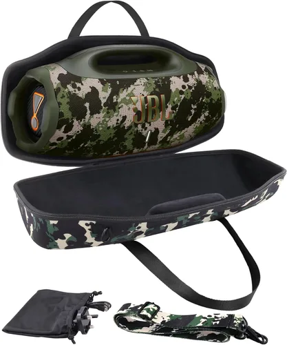 Vista 11 de co2CREA Funda de viaje rígida de repuesto para altavoz Bluetooth portátil impermeable JBL Boombox 4 (funda negra)