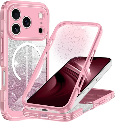 Vista 40 de Hekodonk Funda para iPhone 15 Pro Max, compatible con Magsafe [protector de pantalla de vidrio templado integrado y protección de lente de cámara]