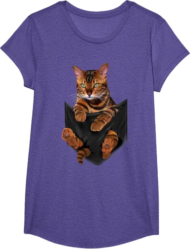 Vista 59 de Camiseta de bolsillo con estampado de tigre y gato Negro