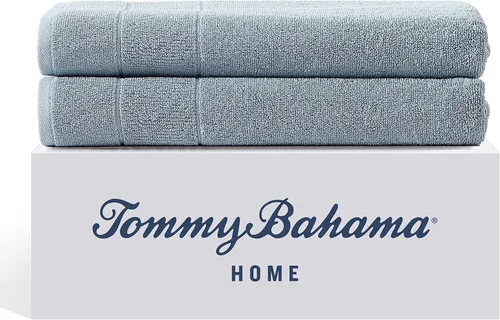 Vista 12 de Tommy Bahama - Toallas de baño, 100% algodón suave y absorbente, resistentes a la decoloración y a la decoloración, toallas de baño de peso medio