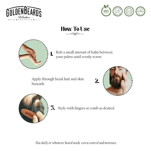 Vista 7 de Bálsamo de Barba – Arctic orgánico – 1 fl oz, 100% natural Hidratar la barba y la piel, el perfecto productos de aseo para hombre, barba dorado