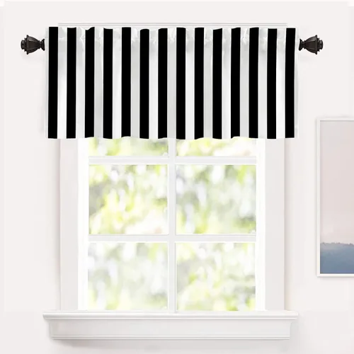 Vista 33 de Shrahala Cortinas republicanas de elefante americano para ventanas de cocina, paneles de cortina de ventana de poliéster multicapa con rayas rojas