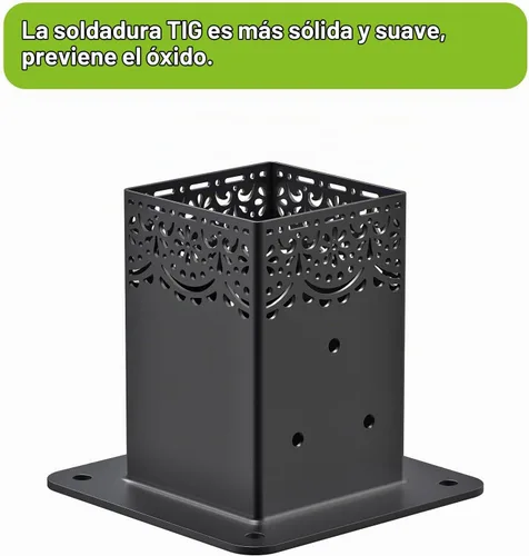 Vista 4 de Insaga Base decorativa de poste de 4 x 4 para hormigón, soporte de poste de 4 x 4 con base de 0.157 pulgadas de grosor, soportes de poste de C-4