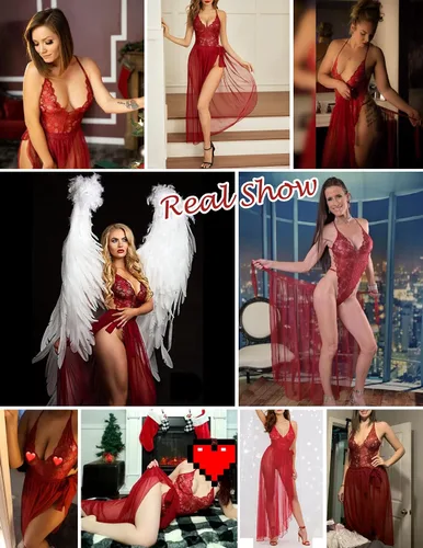 Vista 4 de Avidlove - Lencería de una pieza para mujer, body de encaje con escote profundo en V y falda de malla