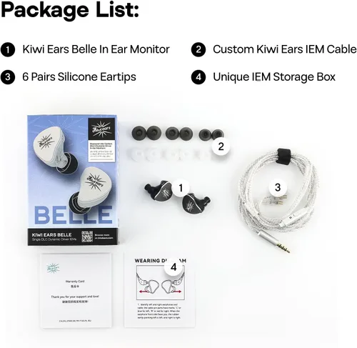 Vista 8 de Linsoul Kiwi Ears Belle 10 mm DLC controlador dinámico de 10 mm para monitorización intra-auricular, auriculares HiFi con cable con cables dobles