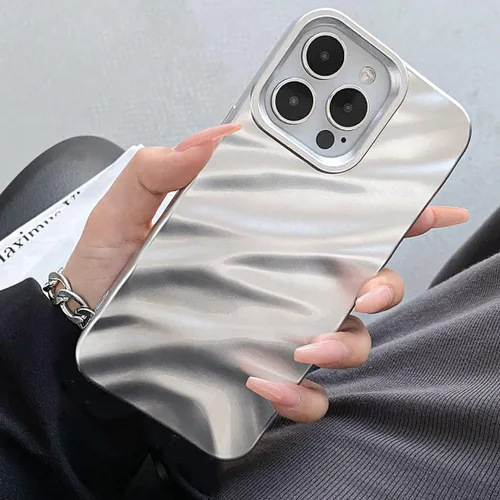 Vista 26 de QLTYPRI Funda compatible con iPhone 11, bonita funda con patrón de ondas de agua para niñas y mujeres, delgada, satinada, brillante, suave, de Beige
