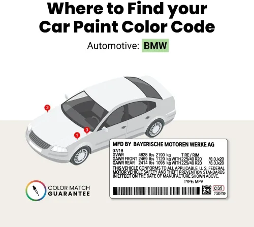 Vista 2 de TouchUpDirect 300 Alpine White III - Aerosol de pintura de retoque compatible con BMW Exact Match - Kit esencial