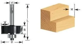 Vista 3 de Timberline - Rabbet Bit 1/4 Shak (260-11)
