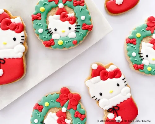 Vista 4 de Juego de utensilios para hornear galletas de Hello Kitty de Navidad