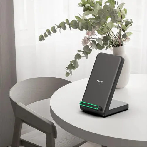 Vista 6 de TRON Soporte inalámbrico de carga rápida, cargador de inducción de 15 W con luz LED, cable de 6 pies - Compatible con Android S24/S23/S22/S21/S20