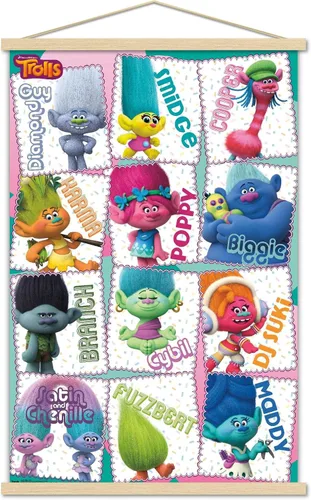 Vista 16 de Trends International Trolls - Grid Wall Poster, 22.4L x 14.7W, Barnwood Framed Version