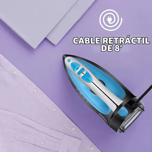 Vista 6 de Sunbeam Plancha de vapor Steammaster de 1400 W con disparo de función de vapor y cable retráctil