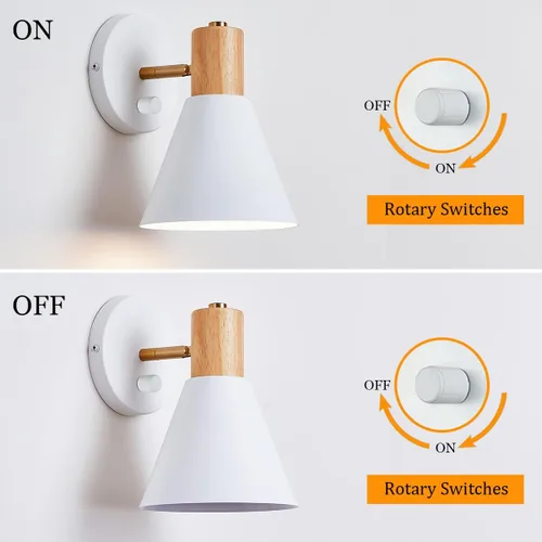 Vista 7 de Apliques de pared, lámpara de pared ajustable blanca para dormitorio industrial, iluminación de lavabo de baño para dormitorio, pasillo, sala