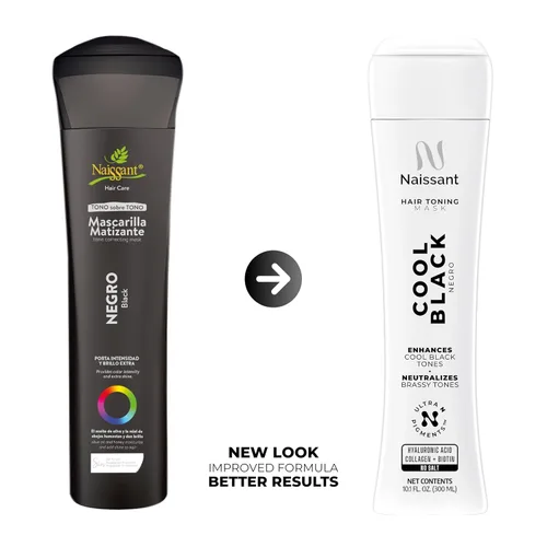 Vista 3 de naissant Mascarilla tonificante para cabello negro frío Pigmentos de ultra alta pureza Neutraliza los matices rojos y anaranjados Ácido