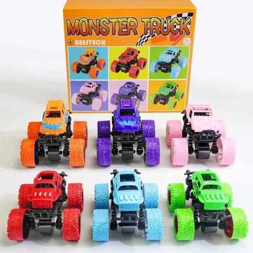 Vista 6 de Beestech Camión monstruo de juguete para niños y niñas de 3, 4, 5, 6, 7, 8 años de edad, camión monstruo accionado por fricción para fiestas