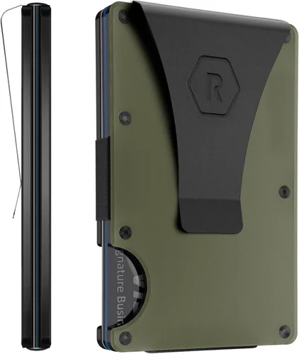 Vista 3 de The Ridge Cartera para hombre – Cartera compacta minimalista delgada y portatarjetas, billetera con bolsillo frontal protegido RFID para hombres