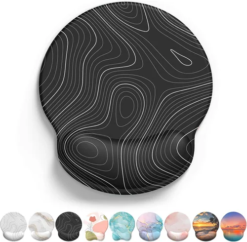 Vista 28 de eulps Alfombrilla de mouse con reposamuñecas, cómoda alfombrilla de mouse para computadora con soporte de muñeca de gel, superficie lisa y base