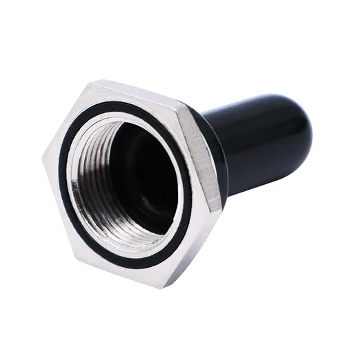 Vista 3 de Mxuteuk 5pcs negro 0.472 in goma Rocker Toggle Switch Knob sombrero impermeable cubierta del maletero tapa diez -MZ-BK