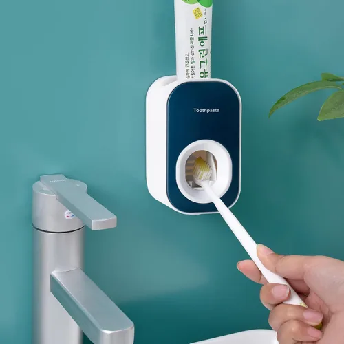 Vista 12 de Dispensador automático de pasta de dientes montado en la pared para baño, exprimidor de pasta de dientes para niños y ducha familiar