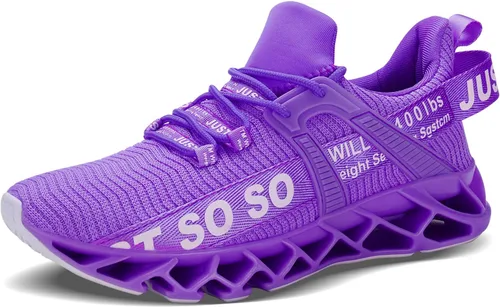 Vista 2 de Umyogo Zapatos deportivos, antideslizantes, para caminar, para mujer 1-1Púrpura