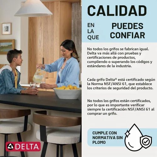 Vista 9 de Delta Kate - Grifo de un solo grifo para fregadero de cocina con pulverizador de espray Cromo