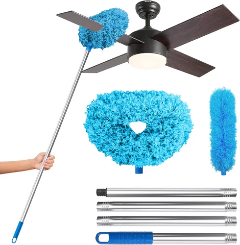 Vista 16 de DRQ Limpiador de ventilador de techo con poste de extensión de 13-48 Gris