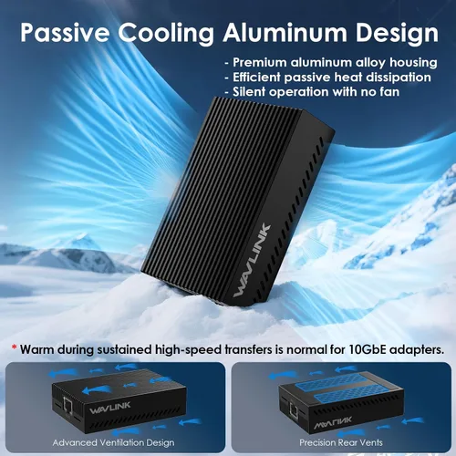 Vista 7 de WAVLINK Adaptador Ethernet USB4 a 10Gbps compatible con Thunderbolt 3/4/5 y Negro
