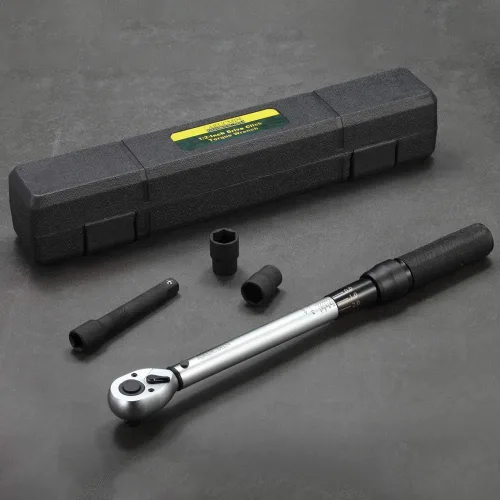 Vista 9 de Llave dinamométrica de clic de 1/2 pulgada (10-150 pies-libras/13.6-203.3 Nm) Juego de llave de torque ajustable de doble dirección