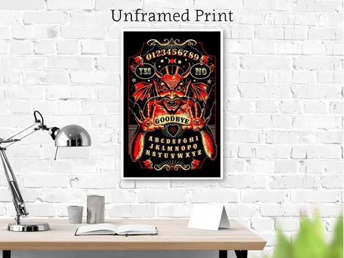 Vista 4 de Tablero de espíritu diablo por Marcus Jones Ouija - Póster de estilo vintage