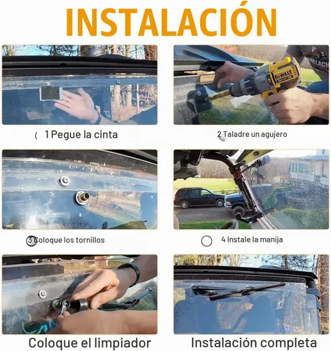 Vista 7 de Limpiaparabrisas universal para UTV y carrito de golf con brazo de limpiaparabrisas manual Diseño de metal sinterizado resistente para todo tipo