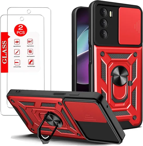 Vista 7 de Funda para Motorola G 5G 2022 con [2 unidades] Protector de pantalla de vidrio, para Moto G 2022, funda resistente a prueba de golpes