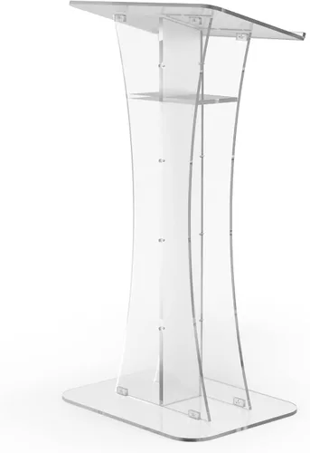 Vista 6 de FixtureDisplays® Plexiglás Acrílico Podio Atril Transparente Iglesia Púlpito RTN1803-311-NPF