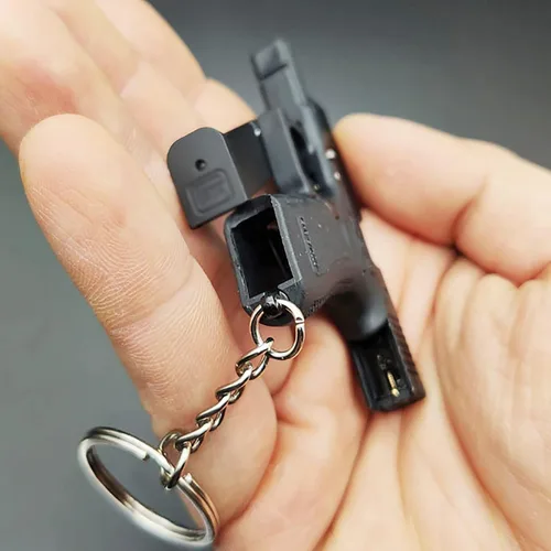 Vista 5 de Mini Gun Keychain Accessories, Pistol Shape Key Chain, Tactical Tiny Keychain Guns Shape Model Gift, Cool Keychains for Men