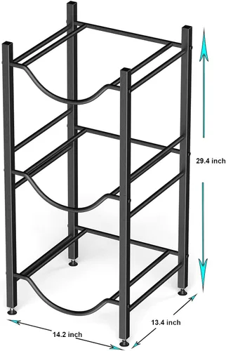 Vista 2 de Canyave Soporte para jarra de agua de 5 galones, soporte para jarra de agua, organizador de botellas de agua de 5 galones, estante enfriador de agua