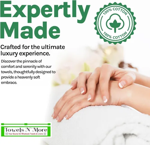 Vista 2 de Towels N More Excellent Deals - Paño de lavado (24 blanco) – Paño 100% algodón de 12 x 12 pulgadas – Paños de limpieza multiuso altamente