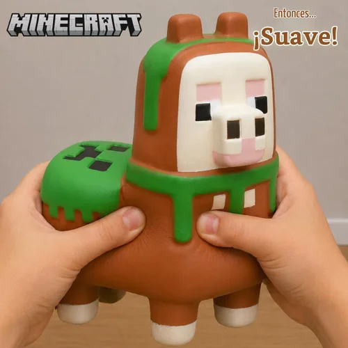 Vista 2 de Minecraft Mega SquishMe Series 2 – Llama – Juguete Squishy perfumado de crecimiento lento de 6 pulgadas