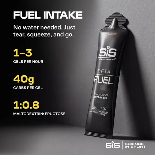 Vista 4 de SiS BETA Fuel - Gel energético isotónico de doble fuente, naranja, paquete