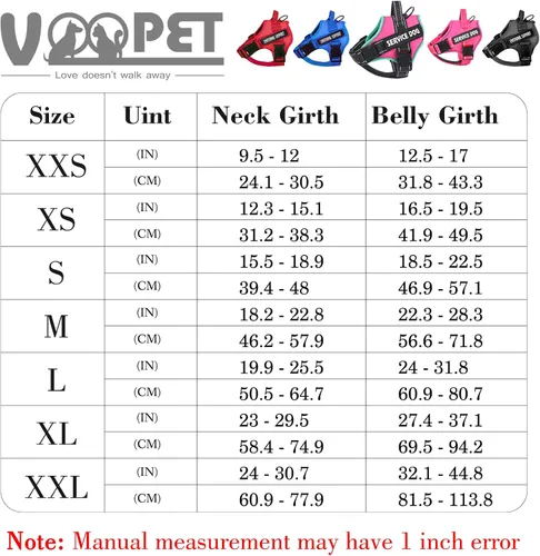Vista 5 de voopet - Arnés para perro de servicio, mascota de asistencia o apoyo emocional - Reflectante, transpirable y ajustable, sin tirones - Para perro