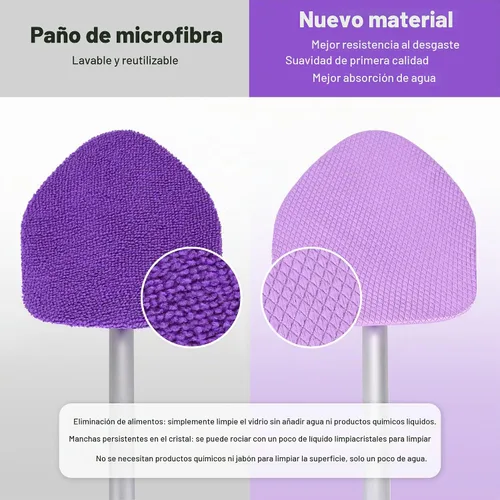 Vista 6 de XINDELL Herramienta de limpieza de parabrisas – Kit de limpieza de ventana interior y exterior de coche rosa de 24 pulgadas con mango extensible y 4