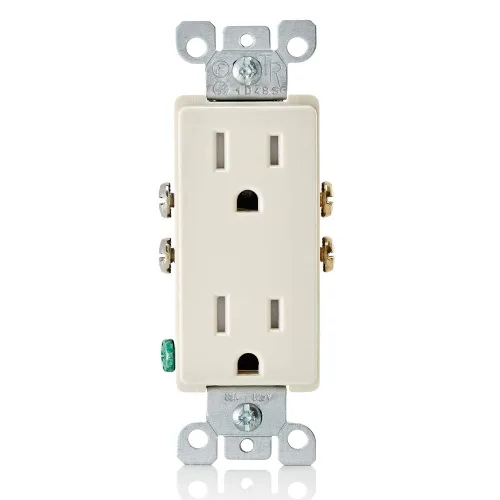 Vista 7 de Leviton 15 Amp Decora Receptáculo de pared doble resistente a manipulaciones, T5325-E, Negro